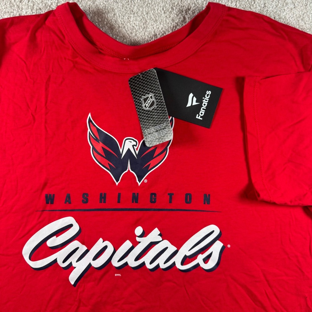Fanatics Washington Capitals NHL Red Graphic T-Shirt Mens Large New With Tags